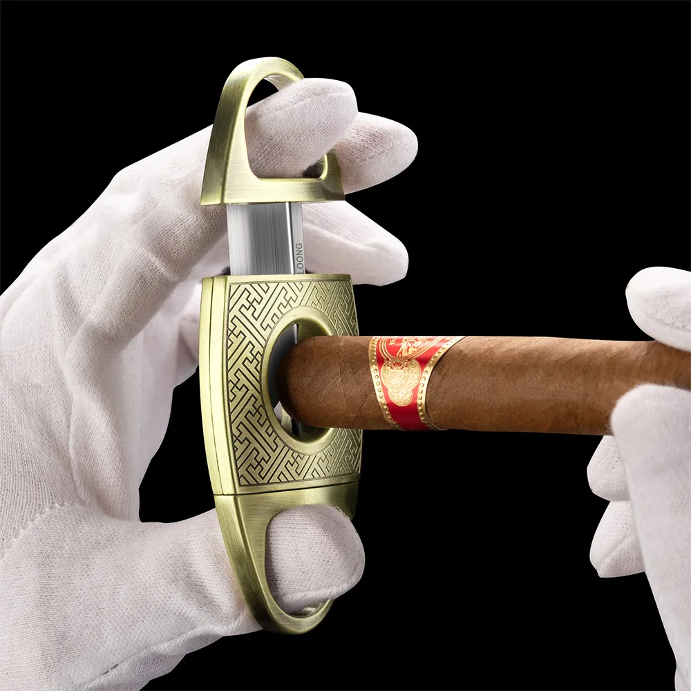 CIGARLOONG-V-Shaped Cigar Cutter, Stainless Steel Blade, Sharp with Gift Box, Portable Travel Accessories, Perfect Gift