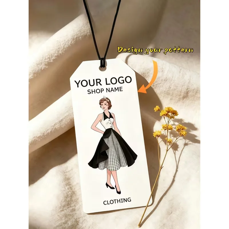 Custom Clothing Labels Personalized High-End Price Tags Modern Brand Tags US Retro Style Women's Fashion Label No Rope Included
