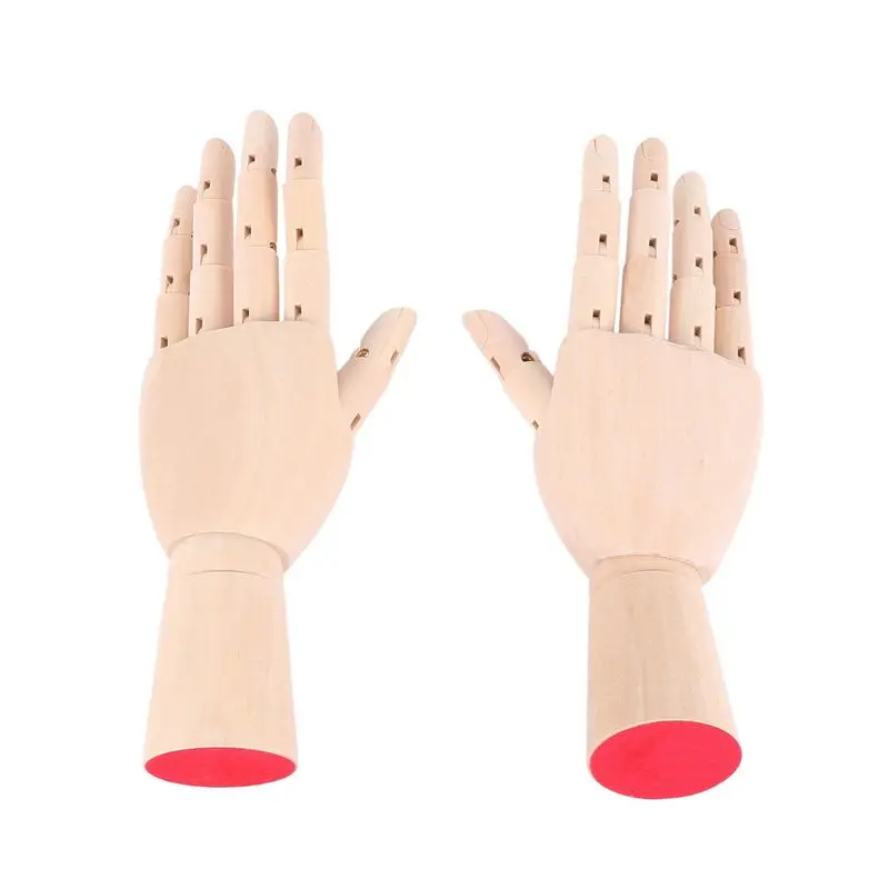 B84B 3X 7Inch Wooden Articulated Hand Manikin Model Left Right Hand for Drawing Sketching Painting Art