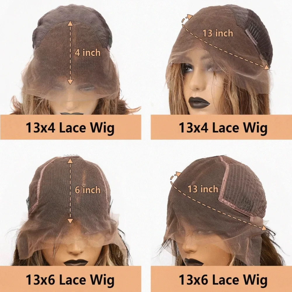 Chocolate 13x6 Hd Lace Front Human Hair Wigs Body Wave Pre Plucked Dark Brown Colored 13x4 HD Lace Frontal Wig on Sale Clearance image 6