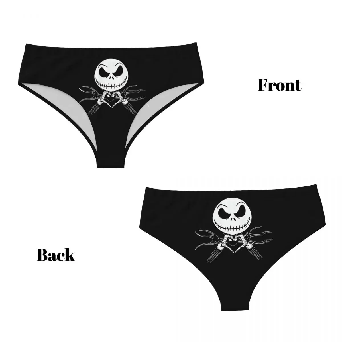 Personalizzato The Nightmare Before Christmas Mutandine brevi da donna traspirante Jack Skellington Heart Intimo