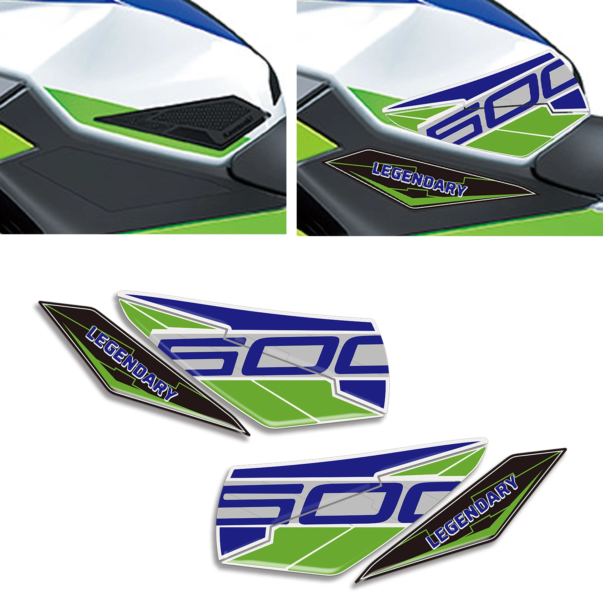 

New Motorcycle Accessories Emblem Badge Logo 3D Protections Sticker Packs For NINJA500 Ninja500 2024 Motorcycle Stickers