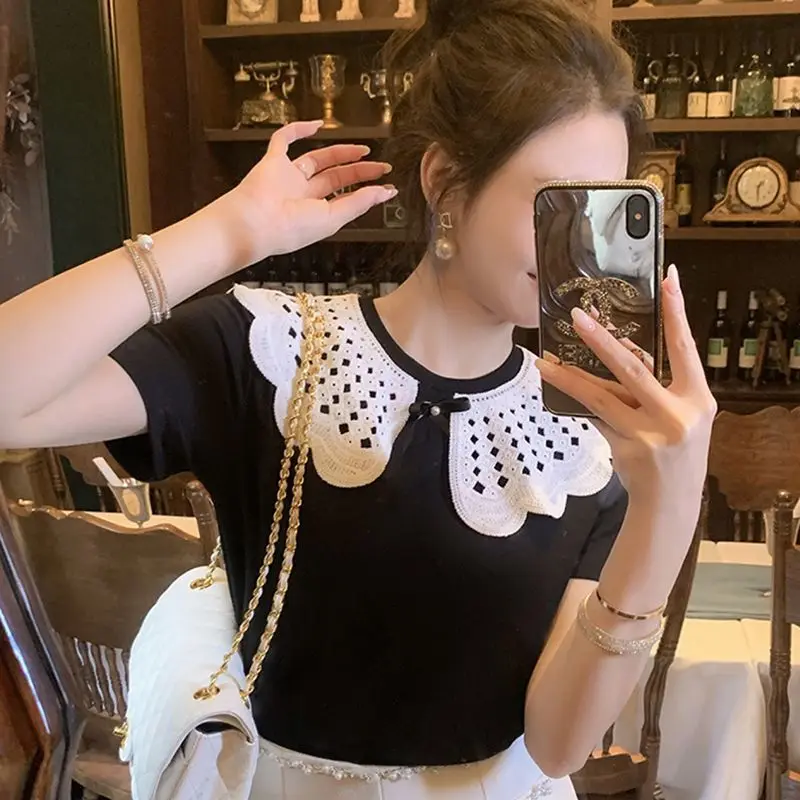 Summer Pure Desire Wind Hot Girl Short Cotton T-Shirt for Women Casual Versatile Design Short Sleeve for Women