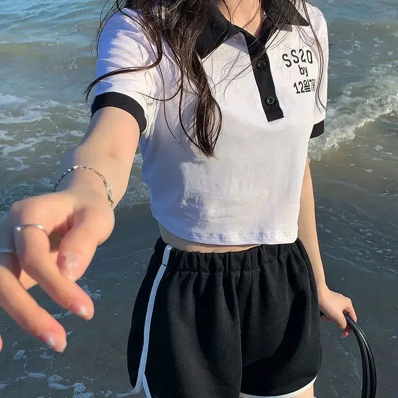 Pantalones cortos de verano para mujer, informales, sociales, de cintura alta, holgados, de algodón y lino, con cordón, bolsillo, dobladillo enrollado, minimalista, versátil y elegante