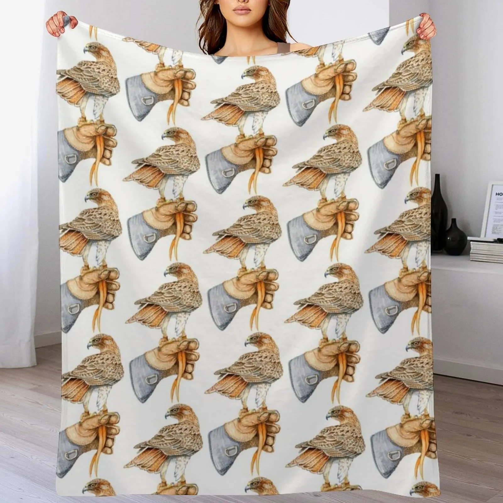 

Red Tailed hawk on glove Throw Blanket Heavy sofa bed Blankets For Sofas heavy to sleep Blankets