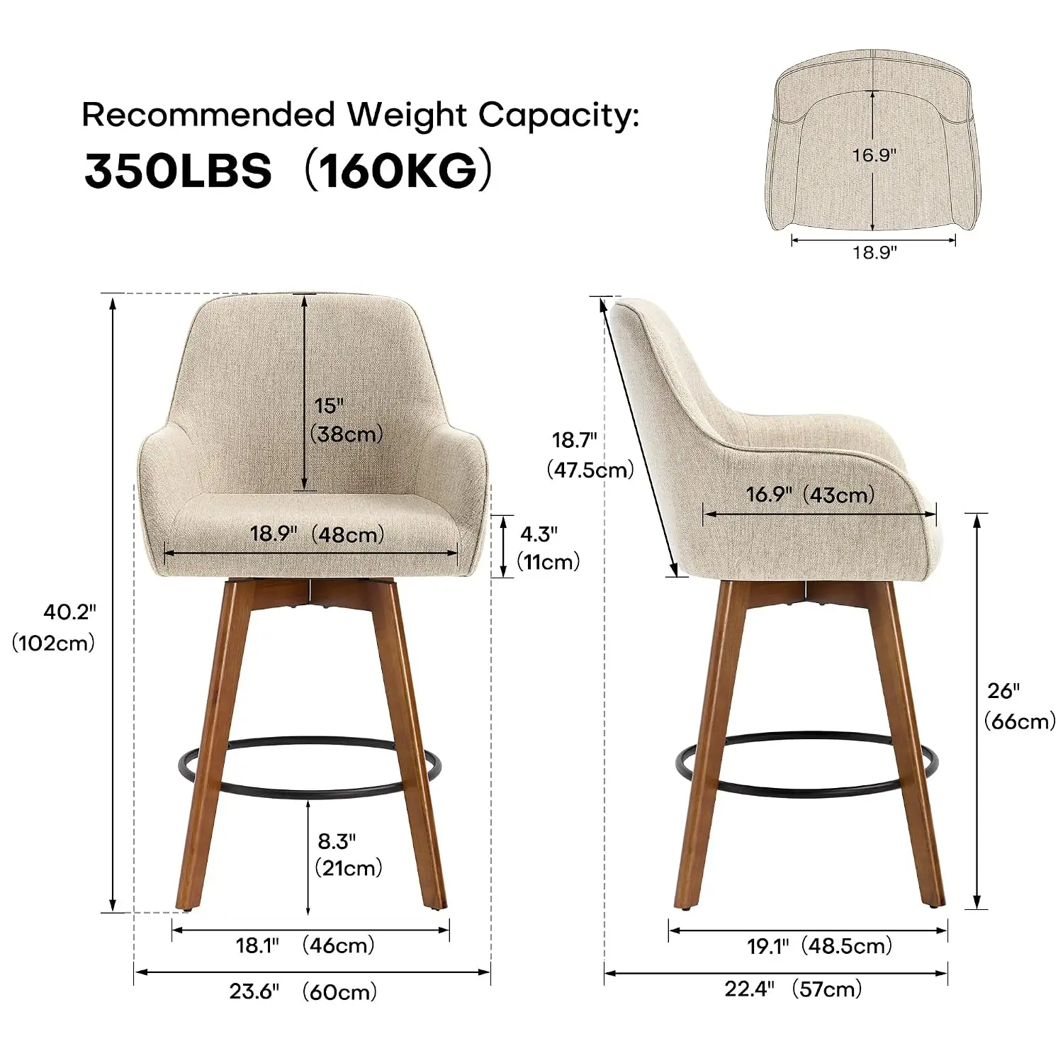 Upholstered Swivel Bar Stools 3