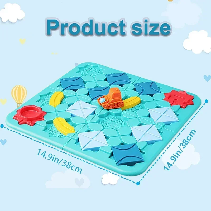Large Educational Smart Brain Teasers Puzzles Toys Early Montessori Toys Kids Road Maze Logical Road Builder Games Family Board