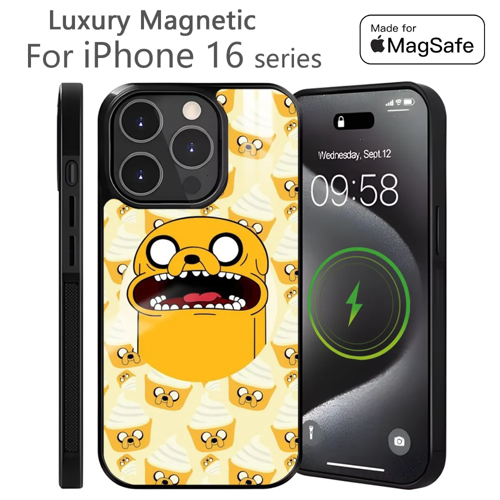 Cartoon A-Adventure T-Time Phone Case For iPhone 16 15 14 13 12 11 Pro Max Plus Mini Magnetic Magsafe Wireless Charging Cover