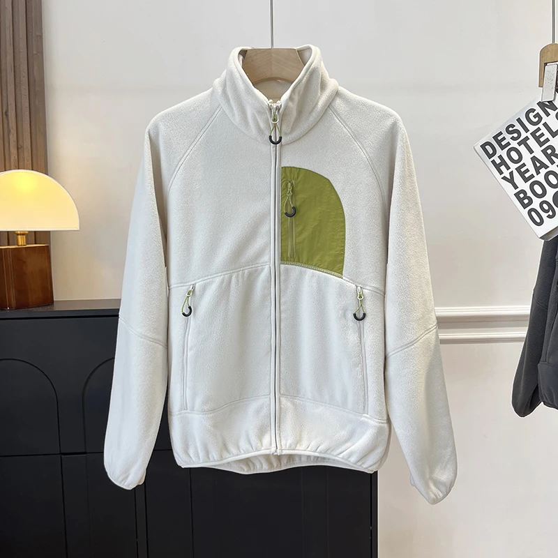 5A Quality Fashionable Men's And Women's Outdoor Fleece Jacket Casual Leisure Hiking Climbing Warmth Anti-Bacterial Polyester