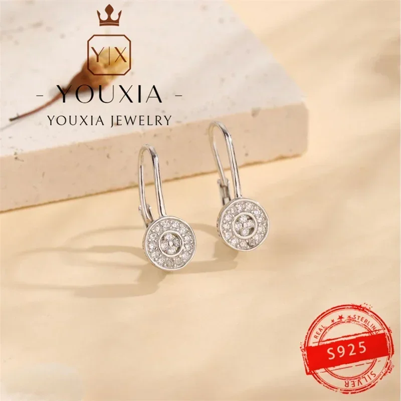 Best-selling European and American exquisite silver jewelry simple design party fashion couple gift shiny earrings for women