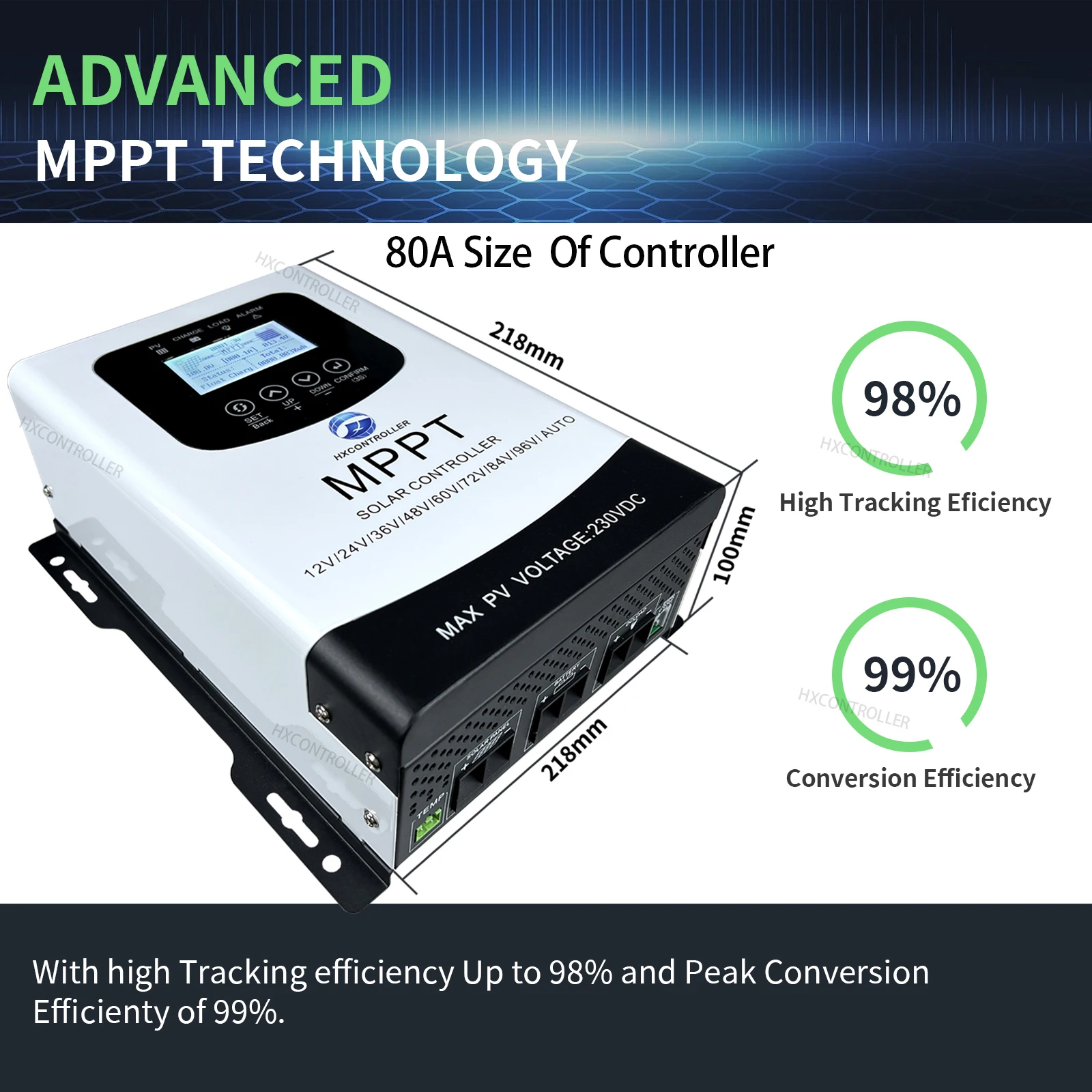 Imagem -02 - Mppt Controlador de Carga Solar Controlador Fotovoltaico Suporte Wifi App Navio do Brasil ue 230vdc 12v 24v 48v 60v 72v 96v