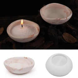 Wave Shape Storage Dish Mold Round Bowl Candle Holder Vessel Gypsum Epoxy Resin Silicone Mold DIY Desktop Decoration