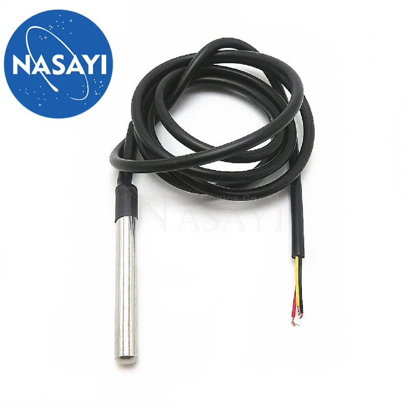 1pcs/lot DS1820 Stainless steel package Waterproof DS18B20 temperature probe temperature sensor 18B20 For Arduino