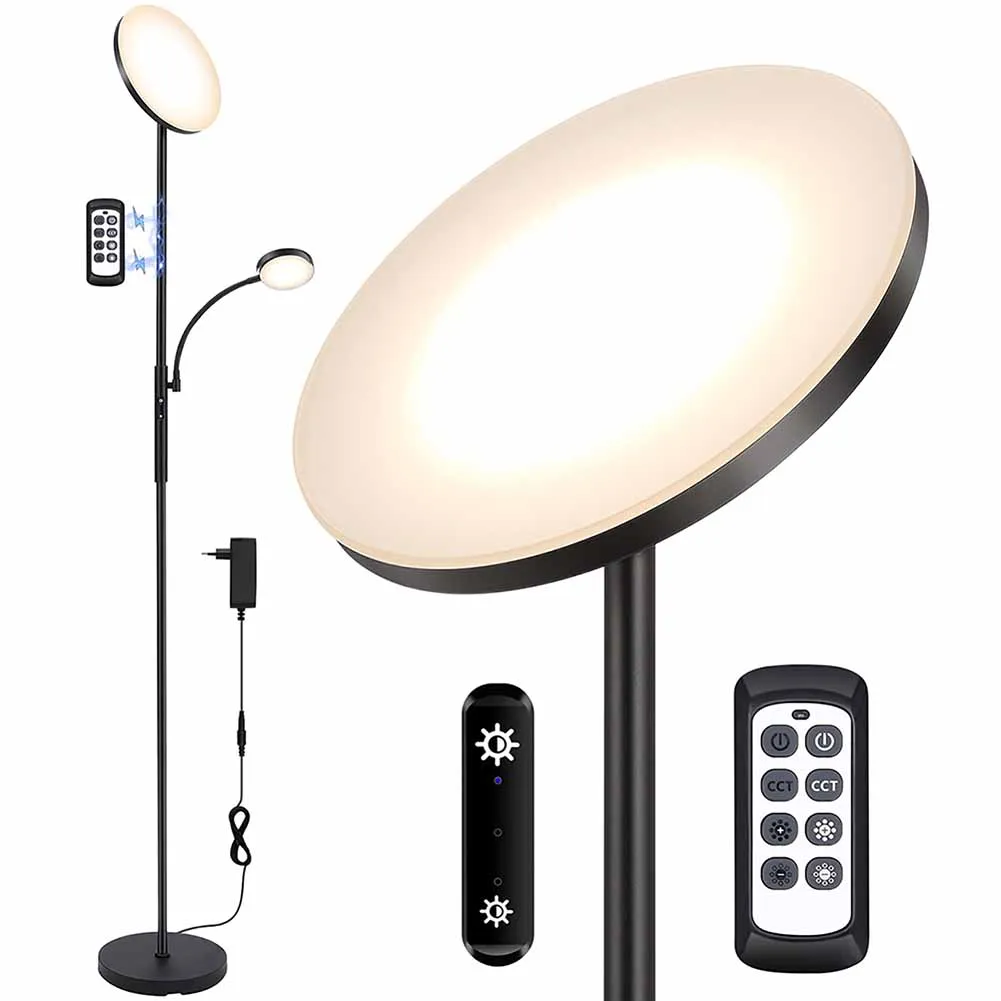 Ceiling Floodlight with Remote Control LED 4 Colour Temperatures Dimmable with Reading Floor Lamp For Living Room