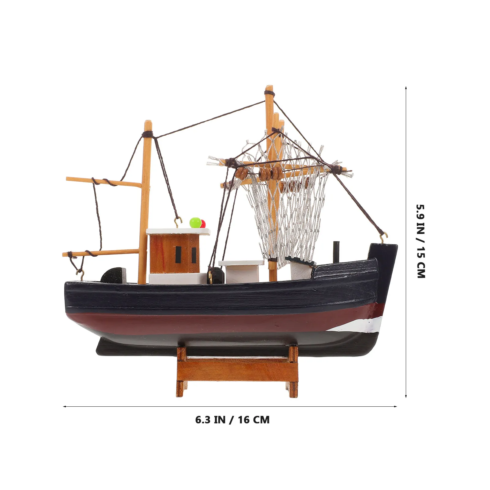 Wooden Sailboat Nautical Ship Sculpture Mediterranean Style Coastal Beach Decor Tabletop Seaside Home Accent Ocean Party view 4