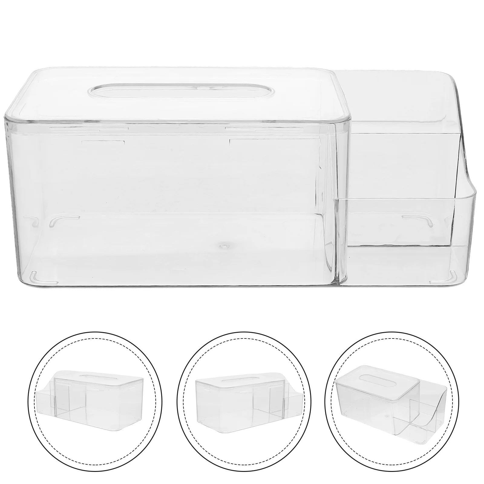 

Modern Clear Tissue Dispenser Box Rectangular Holder Cover Organizer Home Bedroom Bathroom Kitchen Office Desktop Car Living