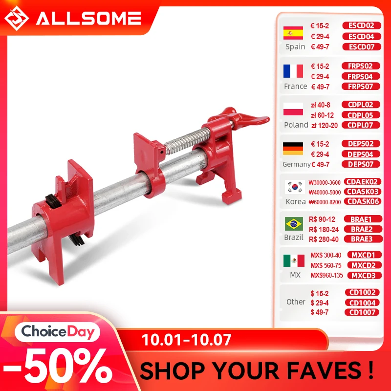 ALLSOME 3/4 Inch Ống Đứng Kẹp Gỗ Nặng Đèn Cho Kim Loại Ống Nhựa Ống Nước Lắp Đặt Dụng Cụ Cầm Tay