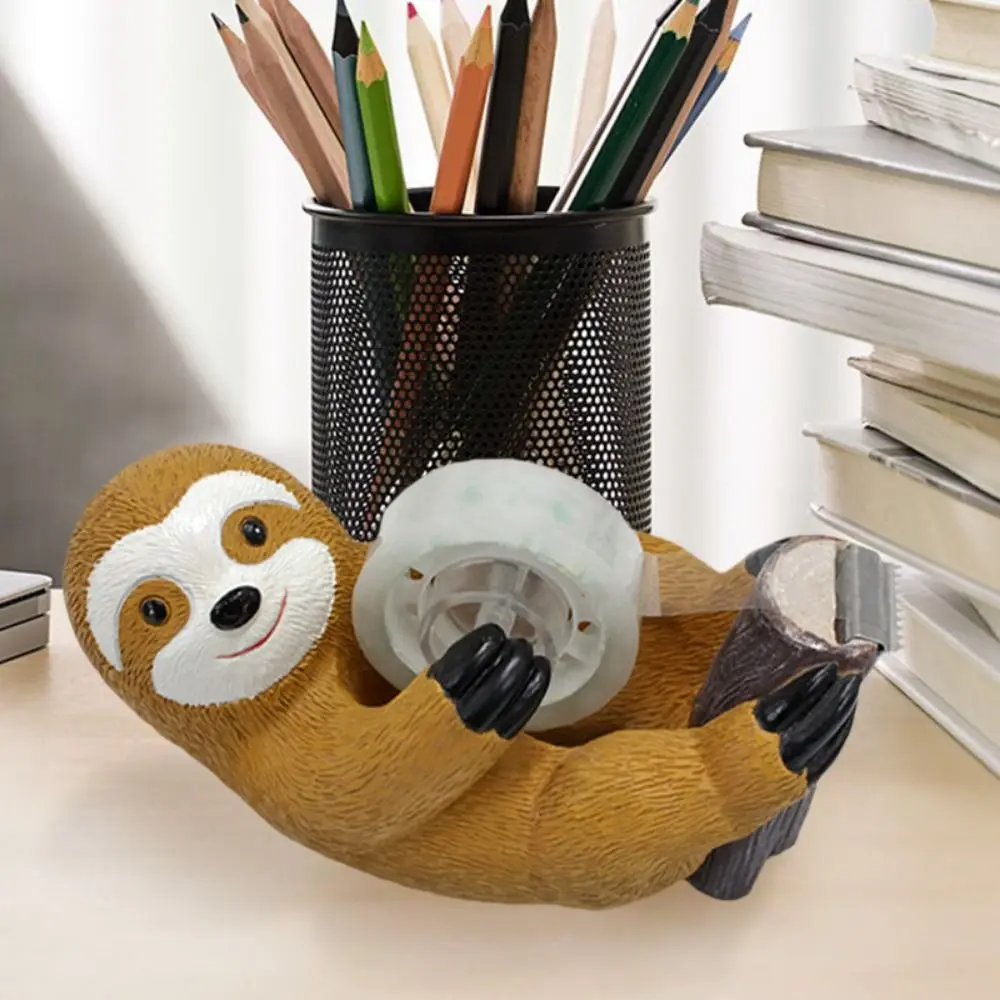 Portable Cartoon Otter Tape Dispenser Animal Shaped Sloth Non-Skid Tape Cutter Resin Cartoon Tape Cutting Tool Paper Tape