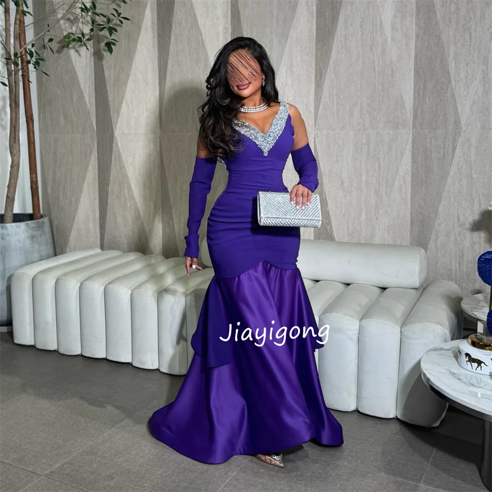 Abiti lunghi personalizzati con scollo a V a sirena con paillettes in jersey di alta qualità personalizzati Occasioni su misura Pastrol Semplice