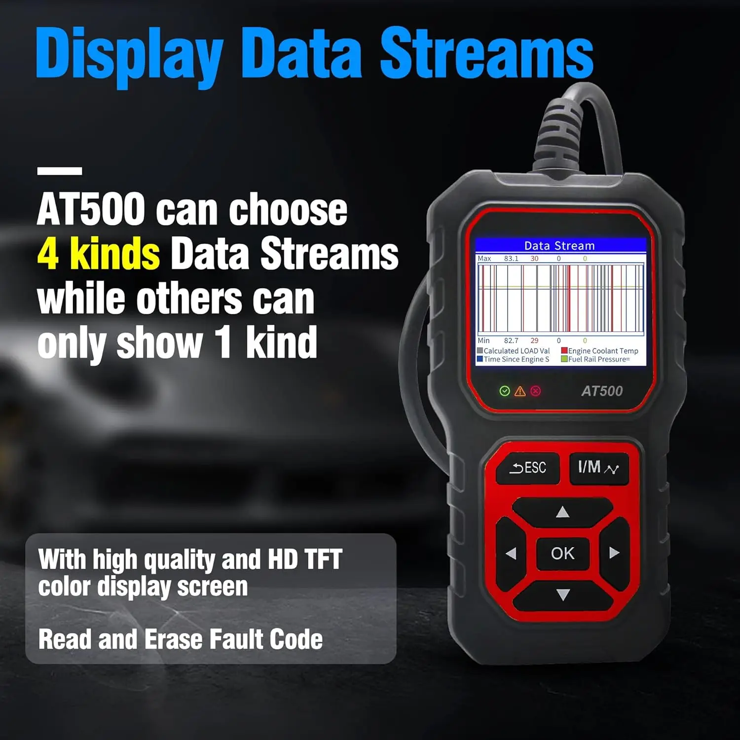 AT500 OBD2 Scanner - Professional Code Reader for OBD II Cars (1996+)