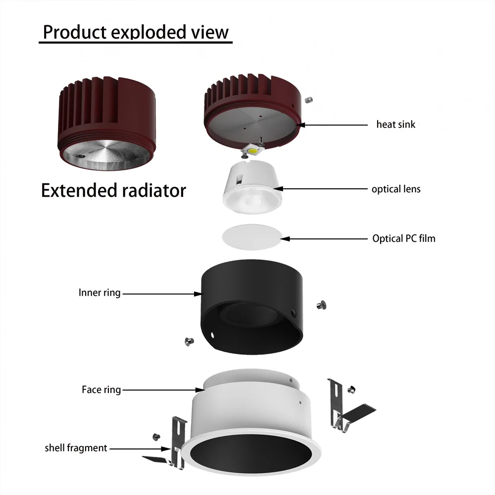 Możliwość przyciemniania 3W 5W 10W 15W reflektor 25 ° Ultra cienki sufitowy Cob sklep lekki wpuszczany Mini Led typu Downlight 18W 12W dla