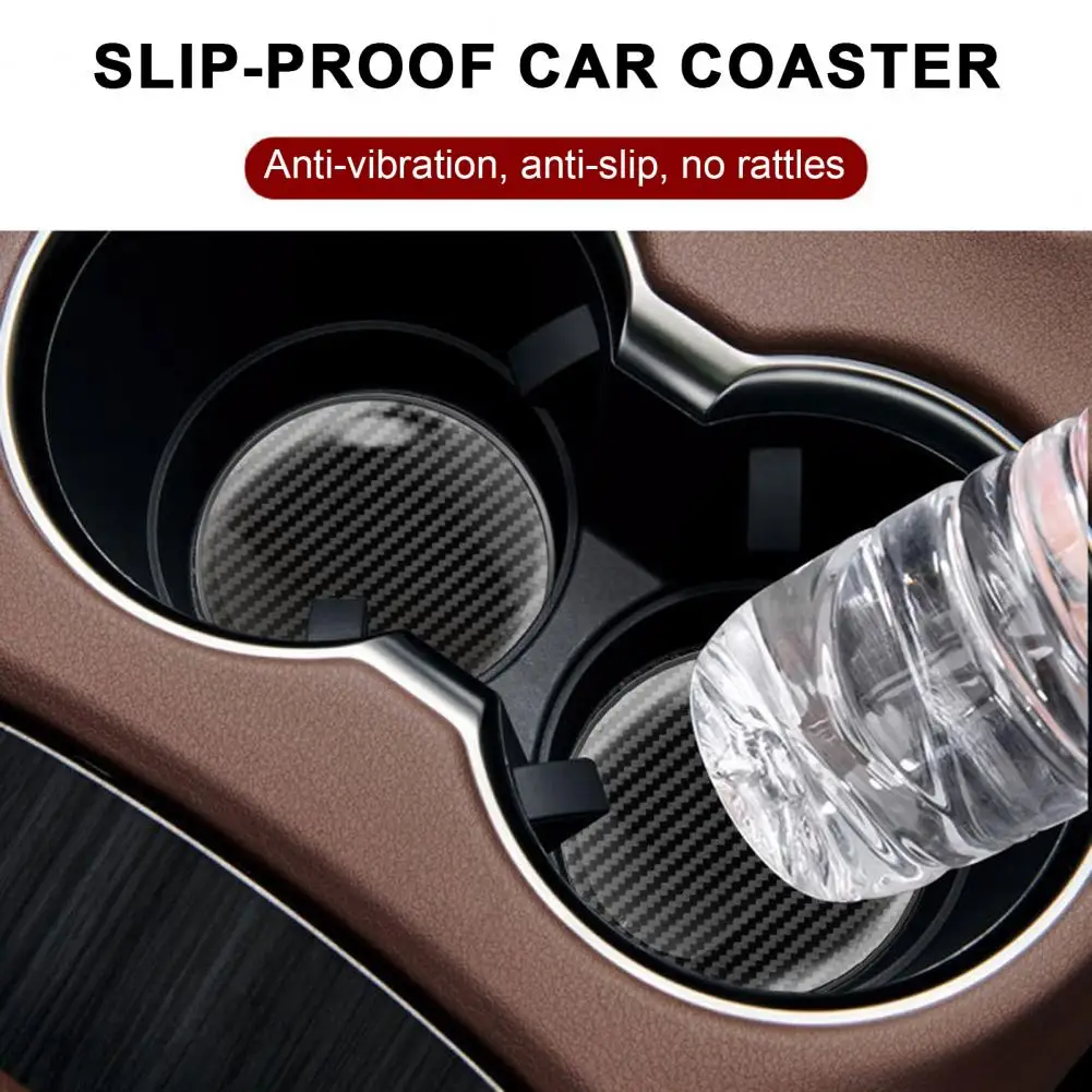 High Temperature Resistant Cup Mat Carbon Fiber Car Cup Holder Anti-slip Heat Resistant Mat for Suv Truck Universal Auto Console