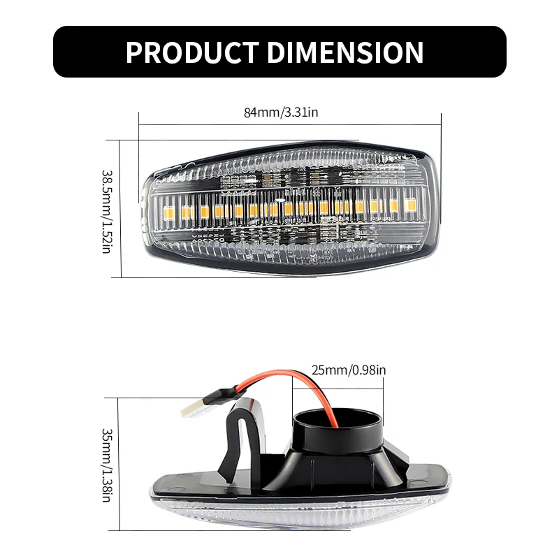 2pcs led Side Marker Signal Light For Hyundai i10 Getz Elantra Sonata XG Tucson Matrix Accent For KIA Rio Sportage Car Turn Lamp