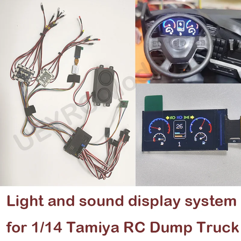 

RC Truck Simulation LED Light&Sound Display System for 1/14 Tamiya SCANIA 770S R620 VOLVO FH16 Arocs MAN TGX Car