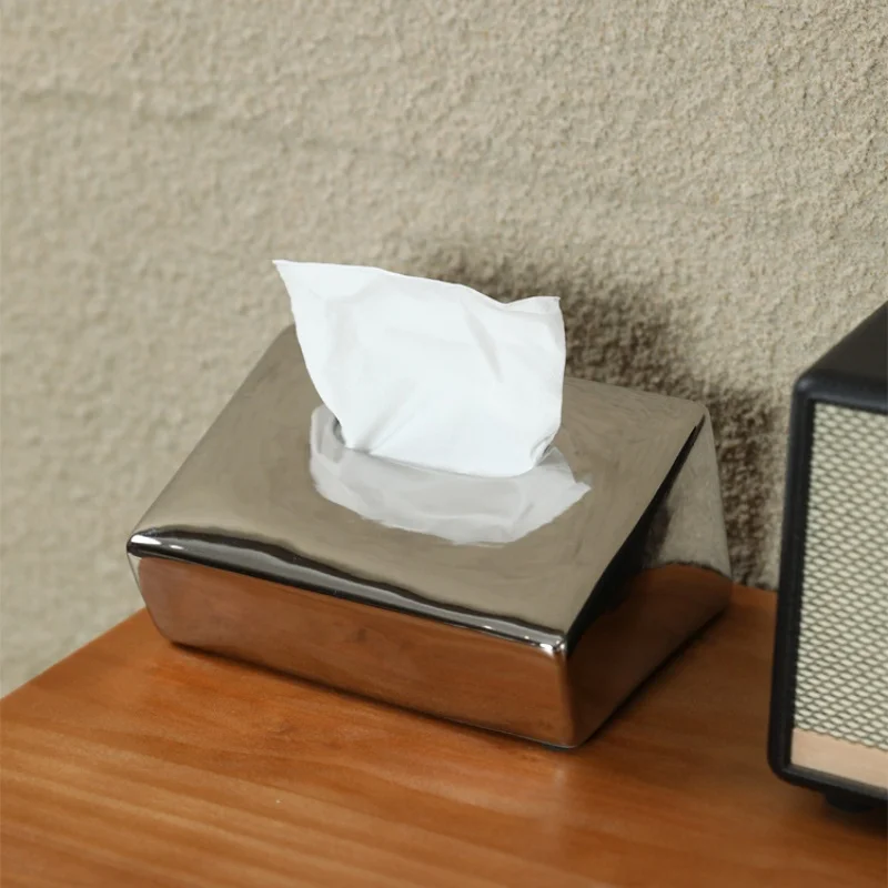 

Керамическая коробка для салфеток, геометрическая трапециевидная скосная салфетка, держатель для салфеток, органайзер для бумажных полотенец, украшение дома