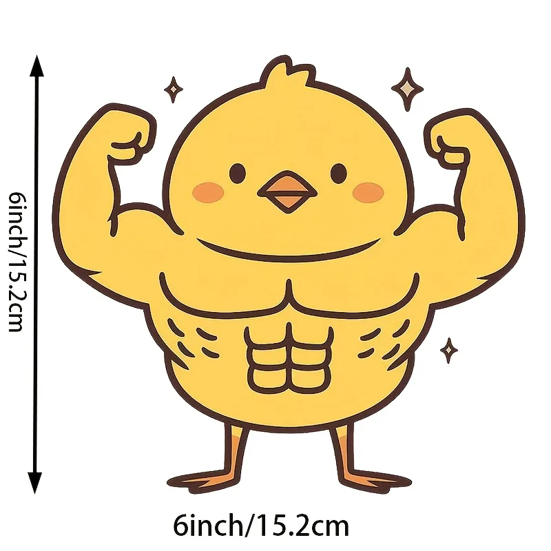 6-Inch Muscle Chicken Pattern Premium Waterproof Vinyl Stickers, Suitable for Cars, Laptops, Bottles, Trucks Phones, Motorcycles