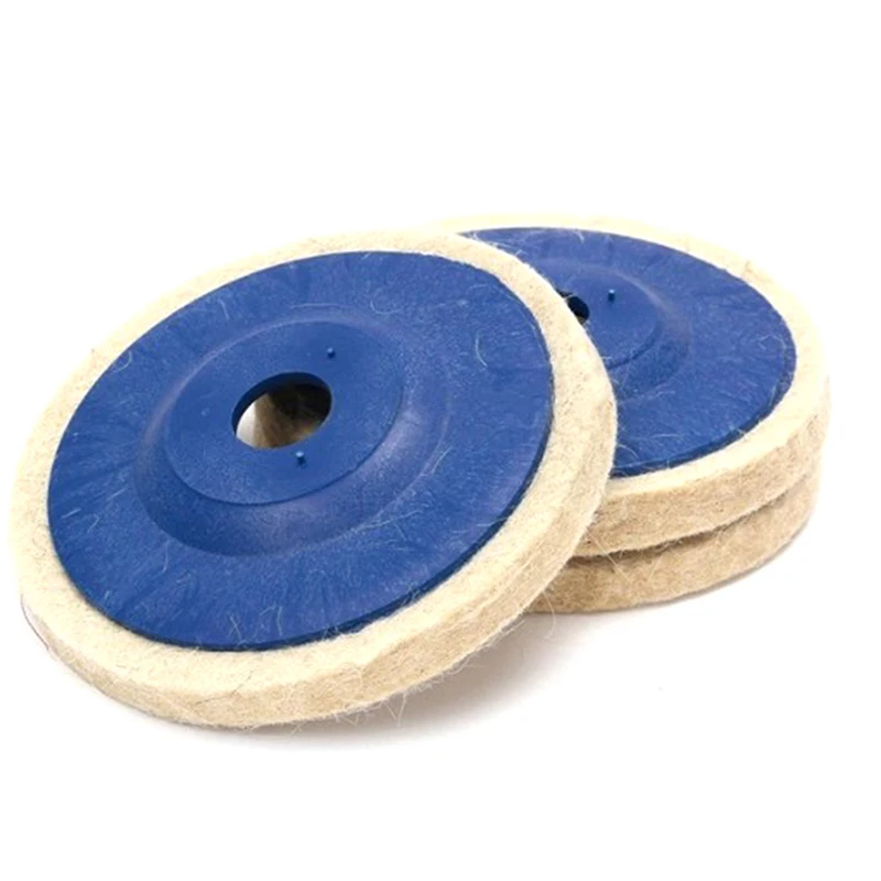 

1pc 100mm Wool Polishing Wheel Beige Buffing Pads Grinding Angle Grinder Wheel Felt Polisher Disc For Stainless Steel Aluminum