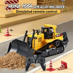 HUINA 1554 RC Truck 1/16 Remote Control Bulldozer Alloy Dumper Excavator Tractor Engineering Vehicle Model Boy Toy Children Gift