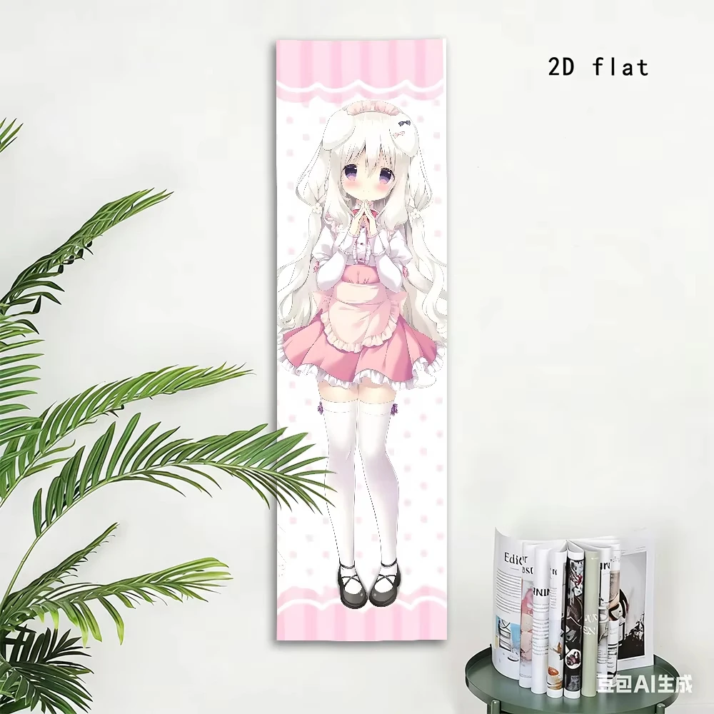 Tapestry for Bedroom Large Wall Tapestry Cute Anime Loli Vertical Tapestry Pink Maid Girl Wall Scroll Kawaii Wall Hanging
