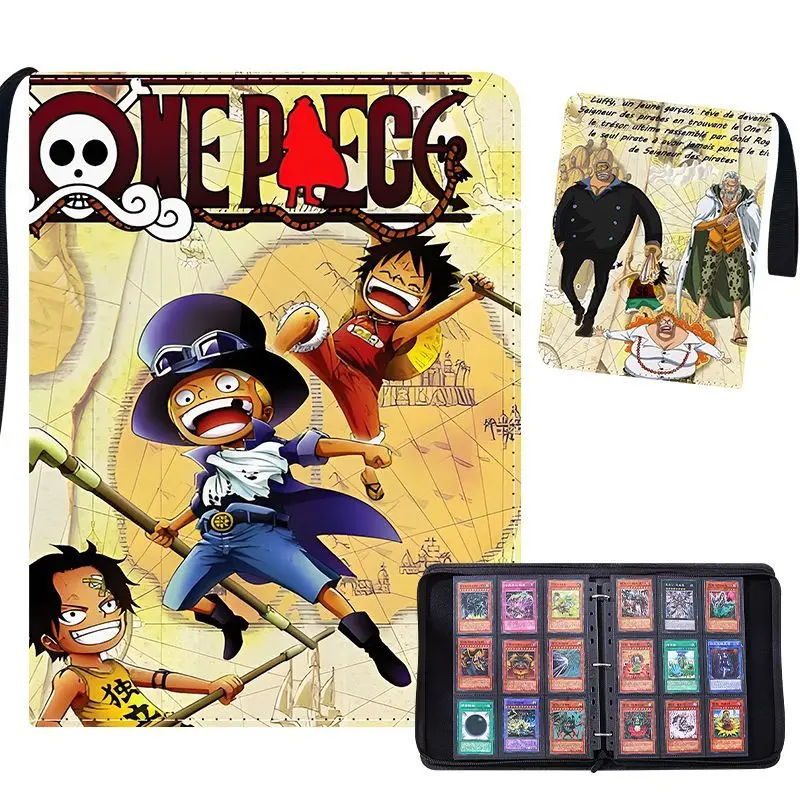Hot 400/900pcs ONE PIECE Card Album Book Folder 4/9 Card Slots Collections Zipper Double Pocket Zipper Card Binder Holder