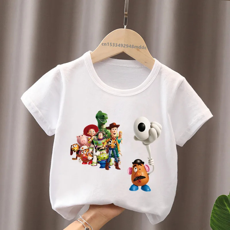 Hot Sale Toy Story Buzz Lightyear Woody Print Kids T-Shirts Girls Clothes Baby Boys Short Sleeve T shirt Summer Children Tops