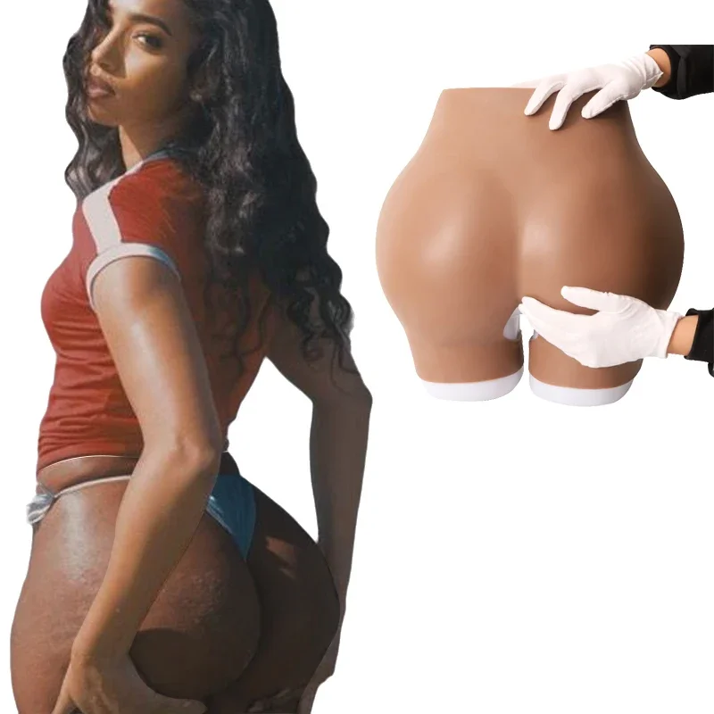 Soft Silicone Female Bum Open Crotch 2cm Butt Panties Fess Buttocks Booty Lifting Silicone Butt Pants Pads Enhancer Shapers