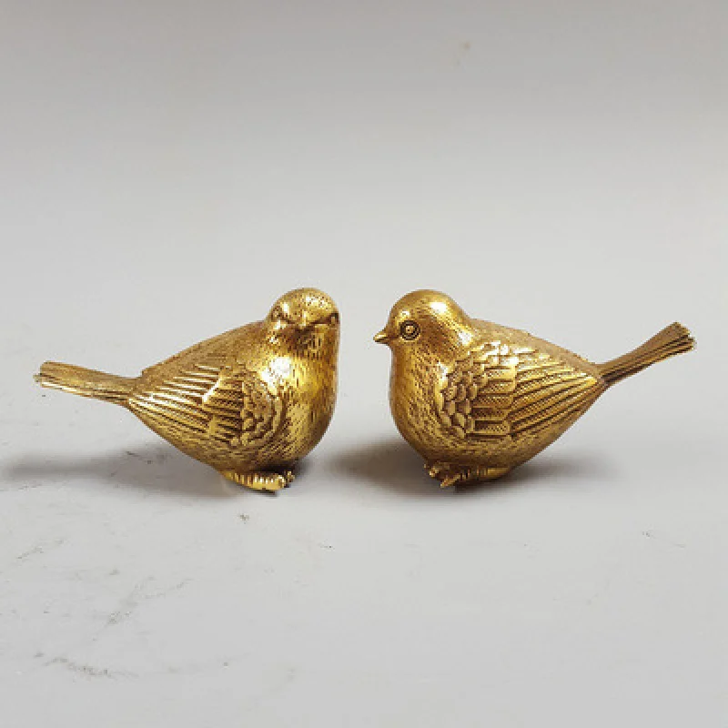 Copper craft items, pure copper sparrow figurines, small sparrow ornaments, home decoration gifts, antique collectibles, miscell