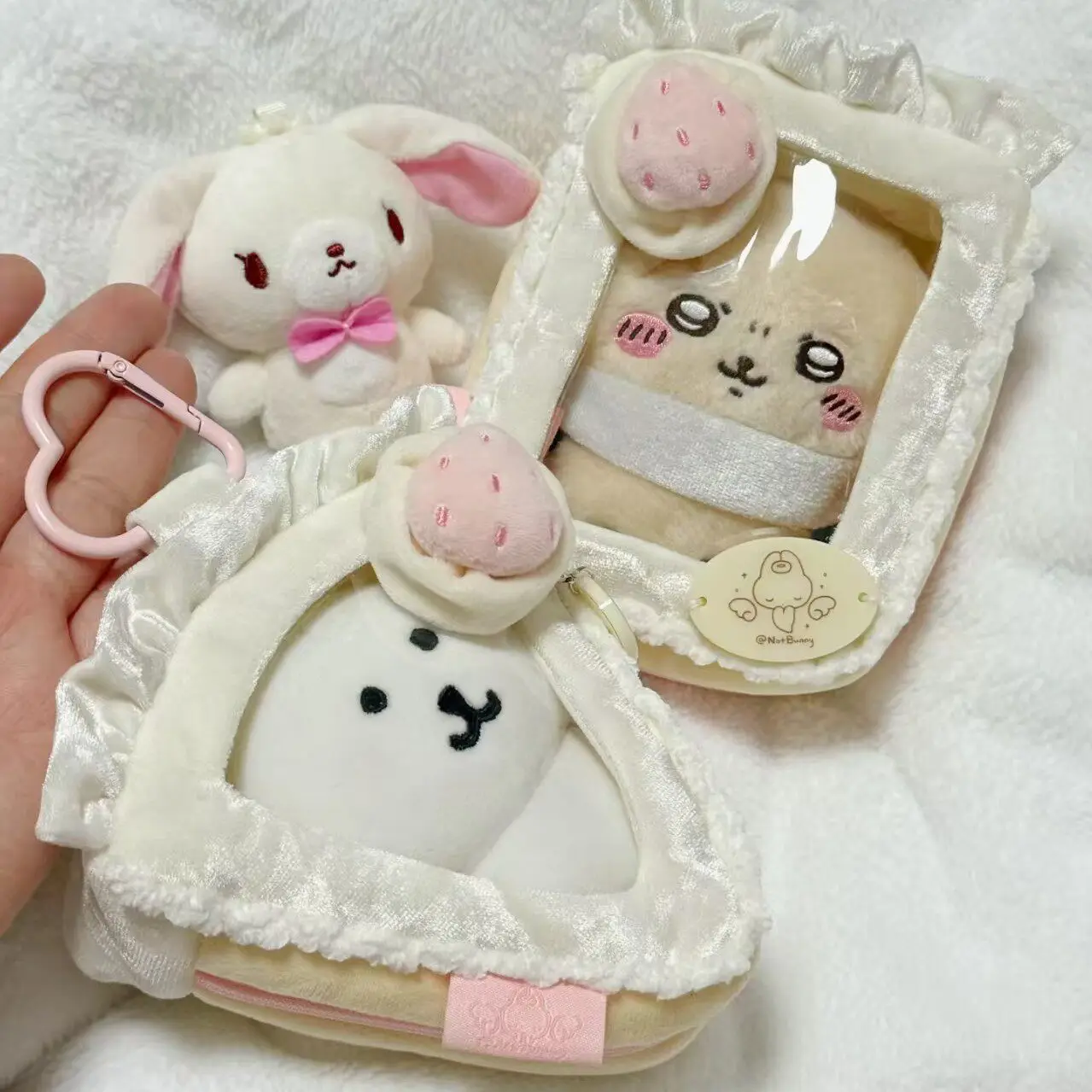 10cm Cotton Doll Storage Bag Strawberry Plush Keychain Pouch Cute