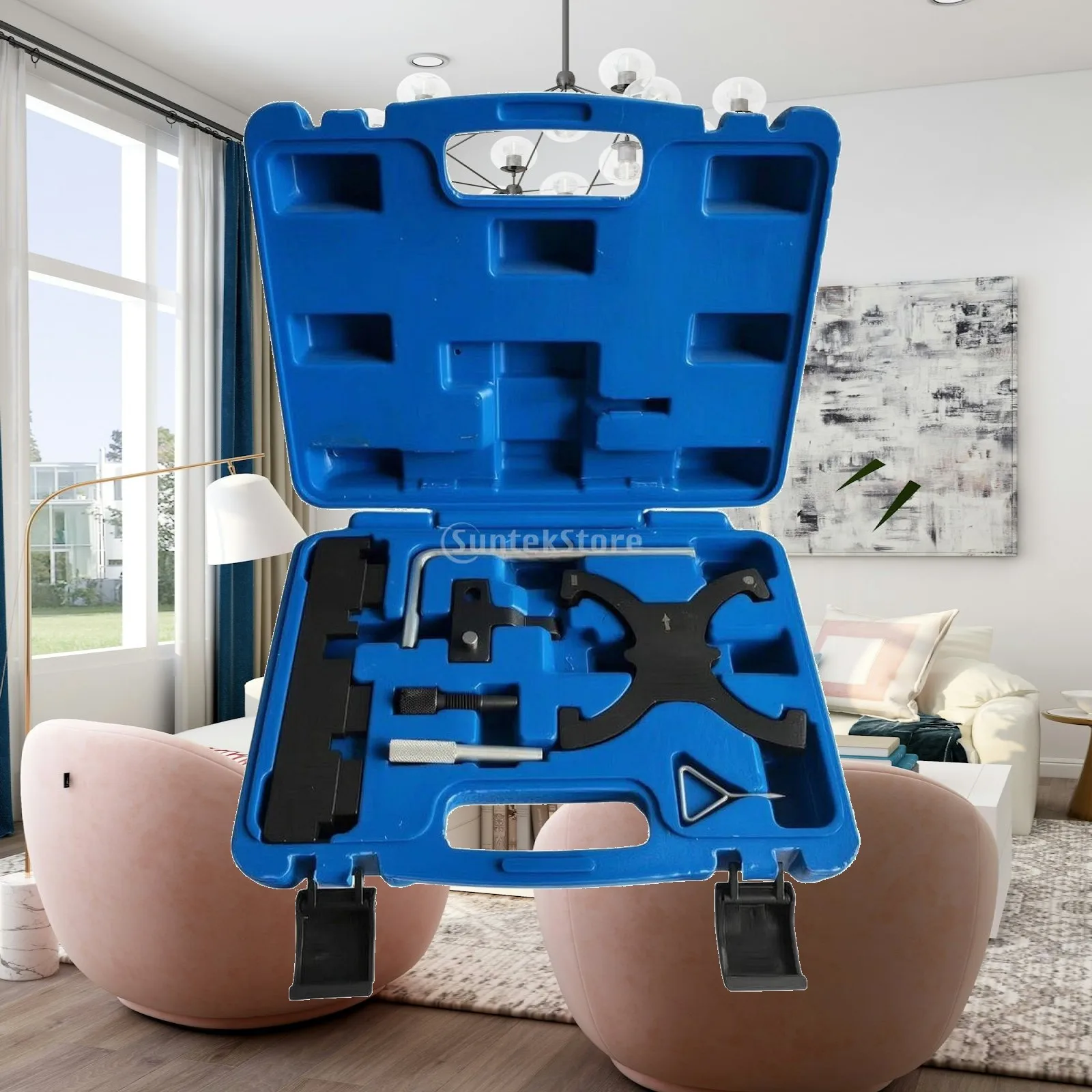 7 Piece Engine Timing Locking Tool Kit Carbon Steel L Hex Key Pins for VKZ2020 Belt Chain Replacement Job