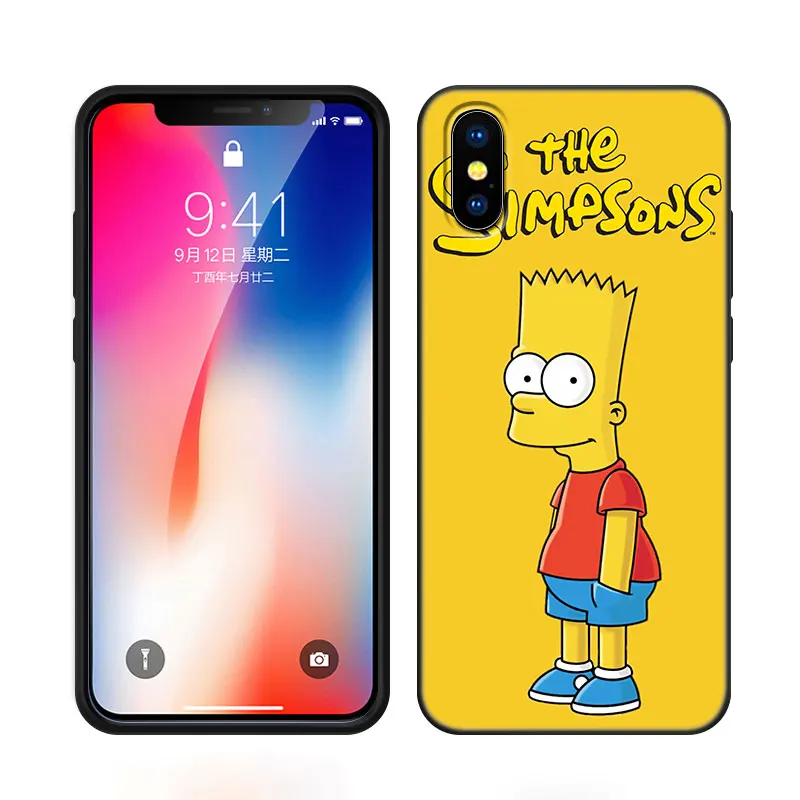 Hot Simpsons Boy Phone Case For Apple iPhone 13 12 Mini 14 11 Pro XS Max XR X 8 7 6S 6 Plus SE 2022 2020 5S Soft TPU Black Cover