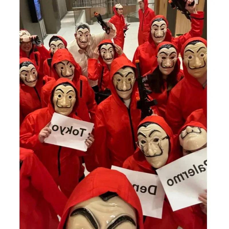 Sky05 Хэллоуин Костюм Деньги Будинок Бумаги для детей и взрослых, RobMp Косплей, Аниме Карнавальная вечеринка, Красные костюмы av99JIu@