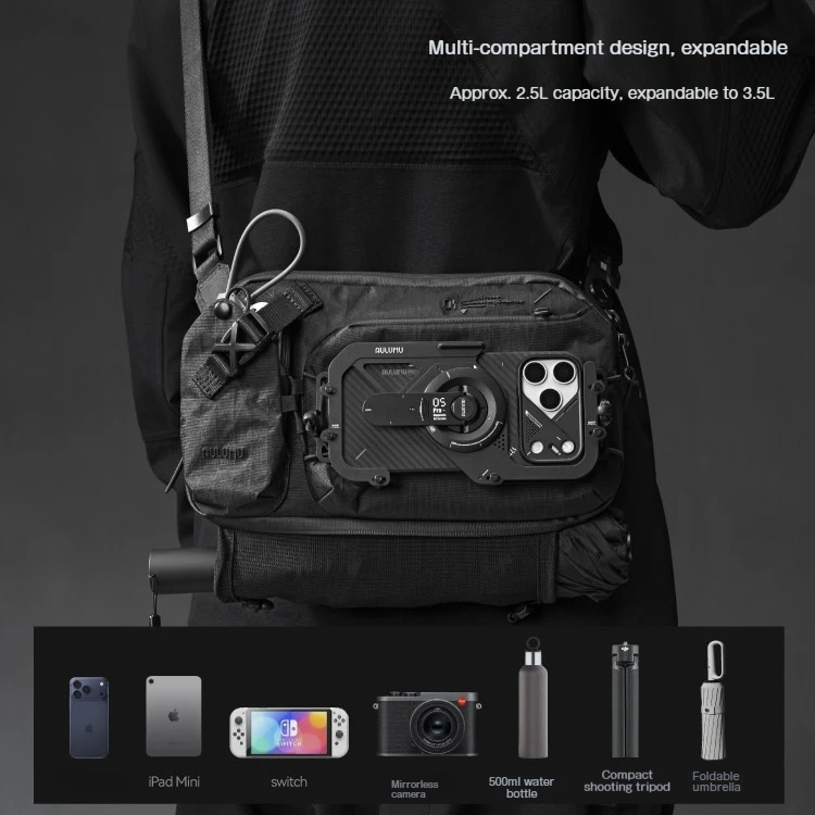 AULUMU Crossbody Bag XPac Waterproof Large Capacity Crossbody Bag Magnetic Buckle Functional Shoulder Bag - B01 - view 6