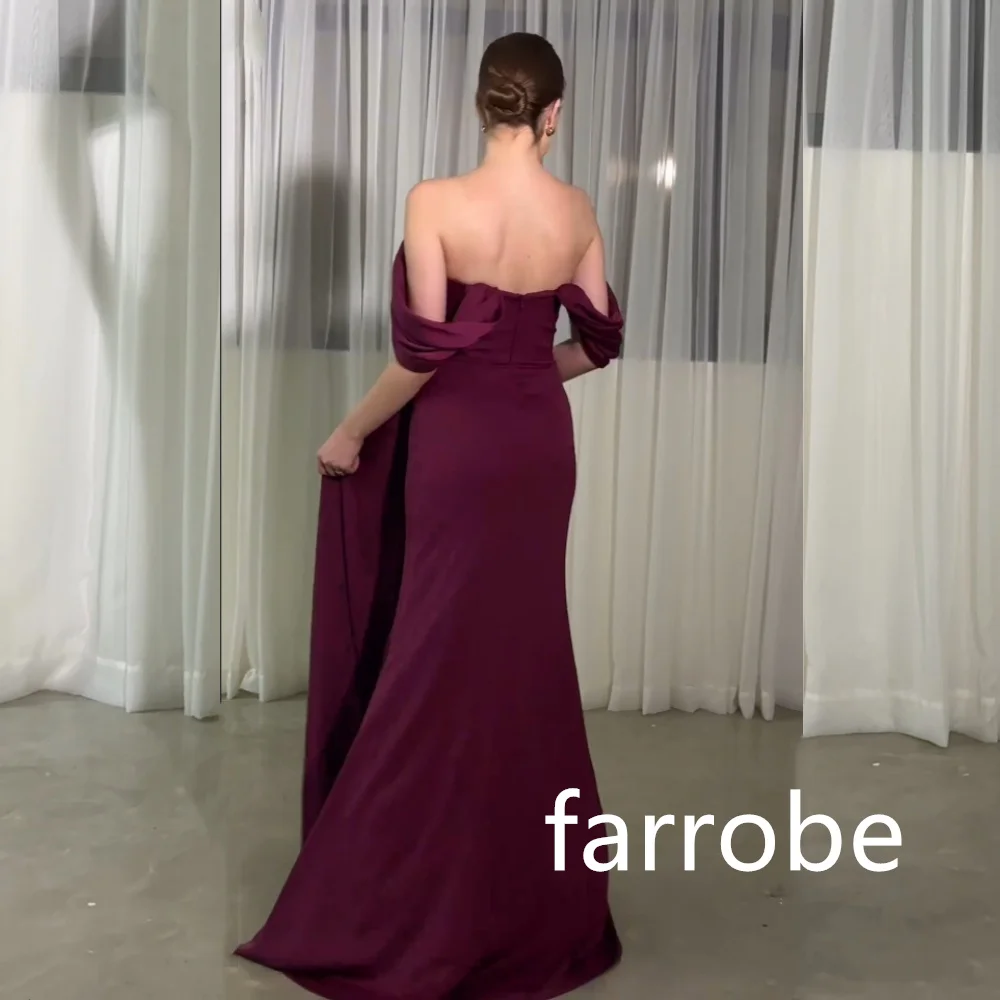 Customized Formal Jersey Pleat Flower Mermaid Off-the-shoulder Long Dresses Bespoke Occasion Dresses Classic Exquisite Modern St