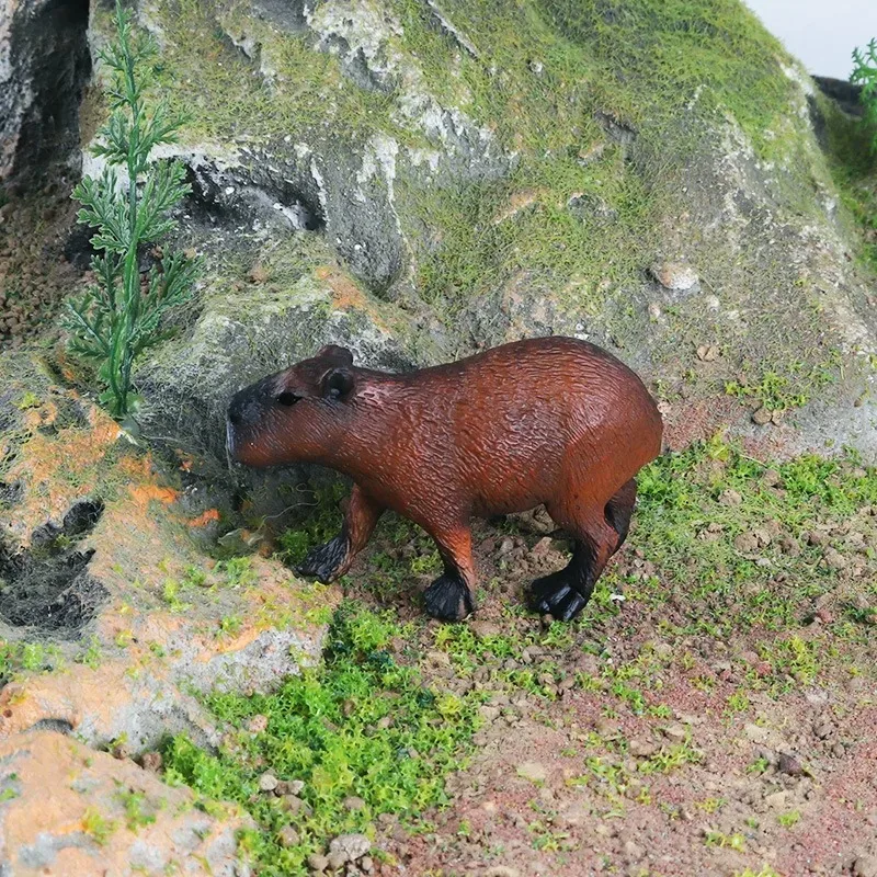 Simulated Plastic Animal Figurines Zoo Wildlife Capybara Model Cute Capybara Cub Action Figure Children Educational Toys Gift