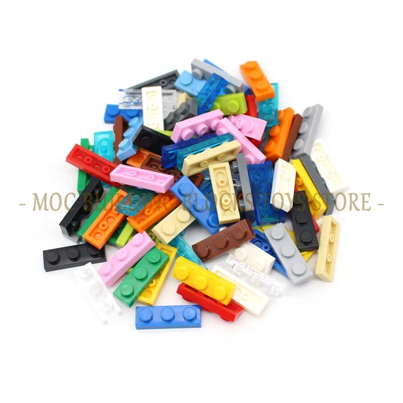 Moc-ビルディングブロックプレート、1x3、互換性のあるレンガ、教育玩具、互換性のあるアクセサリー