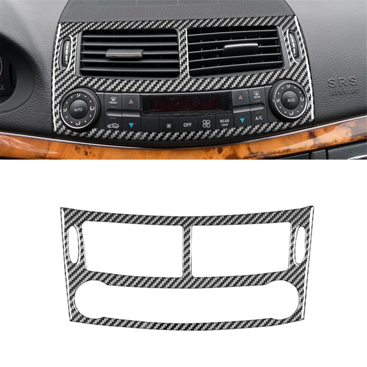 Carbon Fiber for Mercedes Benz E-Class W211 2003-2009 Center Control Air Vent Outlet Cover Trim Accessories ,B