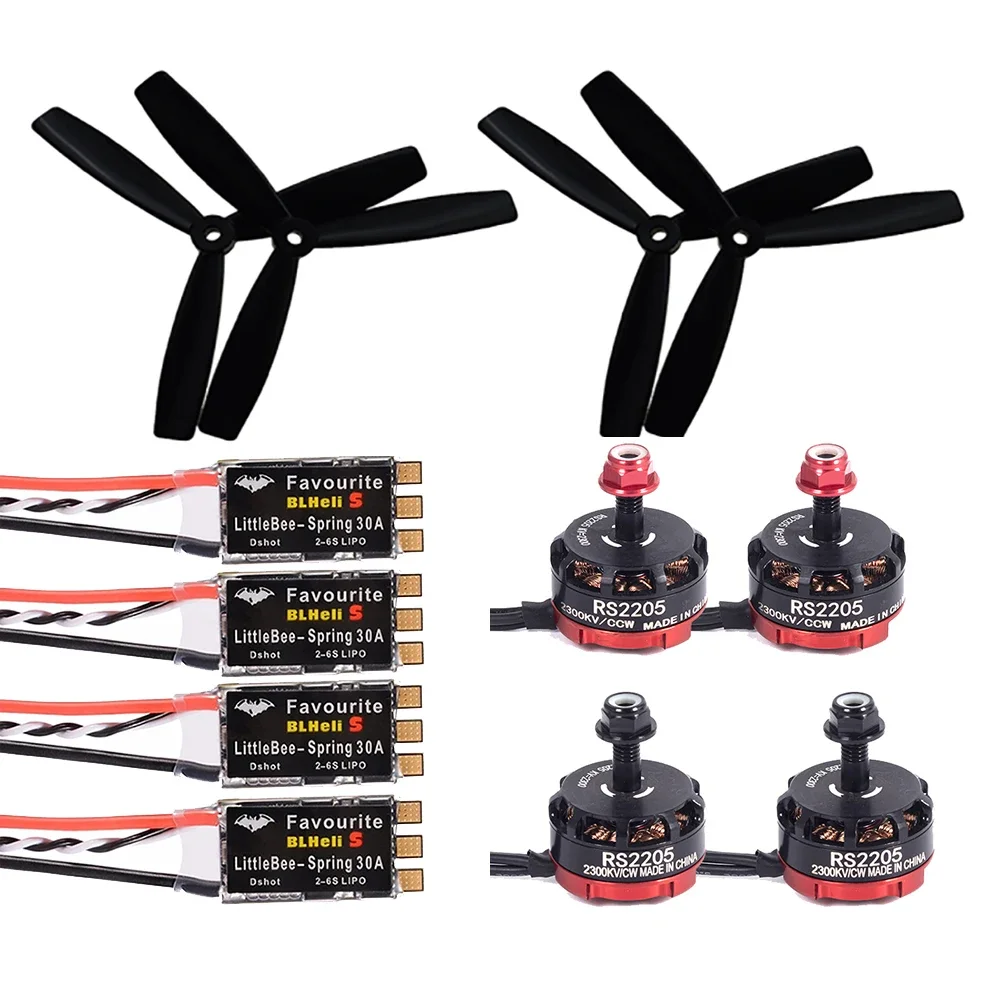 

RS2205 2205 2300KV CW CCW Бесщеточный двигатель с LittleBee 20A/30A BLHeli_S ESC для FPV QAV250 X210 Racing Drone Multicopter