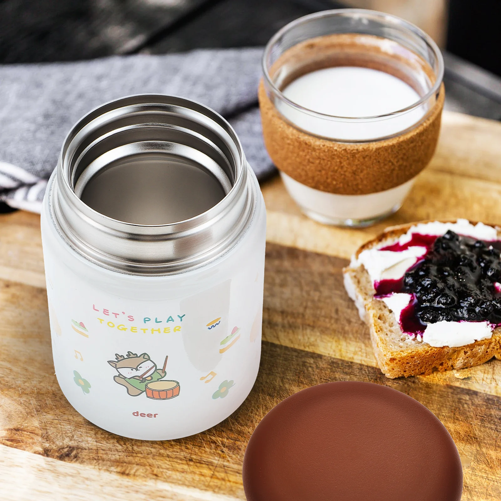 

Braised Beaker Vacuum Insulated Cup Portable Coffee Mug Hot Water Mini Soup Holder Plastic Flask Stainless Steel Cups