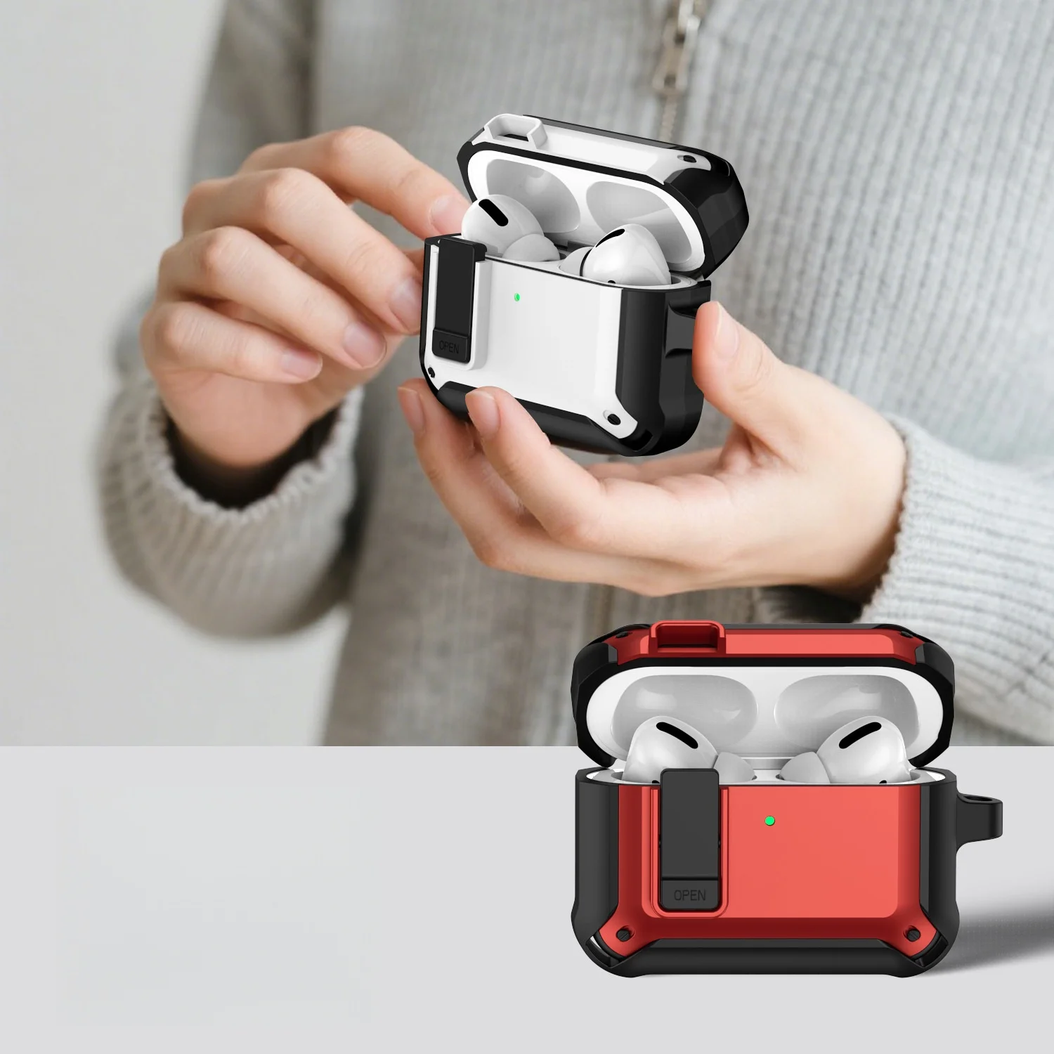 حافظة قفل أمان لأجهزة Airpods Pro 3 غطاء حماية مضاد للصدمات مع حبل طقم منظف لملحقات حافظة Airpods Pro3