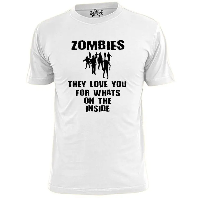 تي شيرت رجالي زومبي هم يحبك لماذا الأمر الداخلي المضحك للهالوين #1